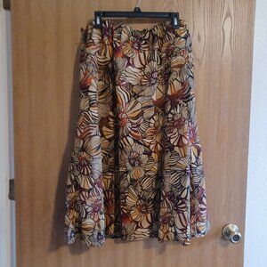 Pre-owned, Requirements Skirt, Brown, Orange, Maroon Multi Color